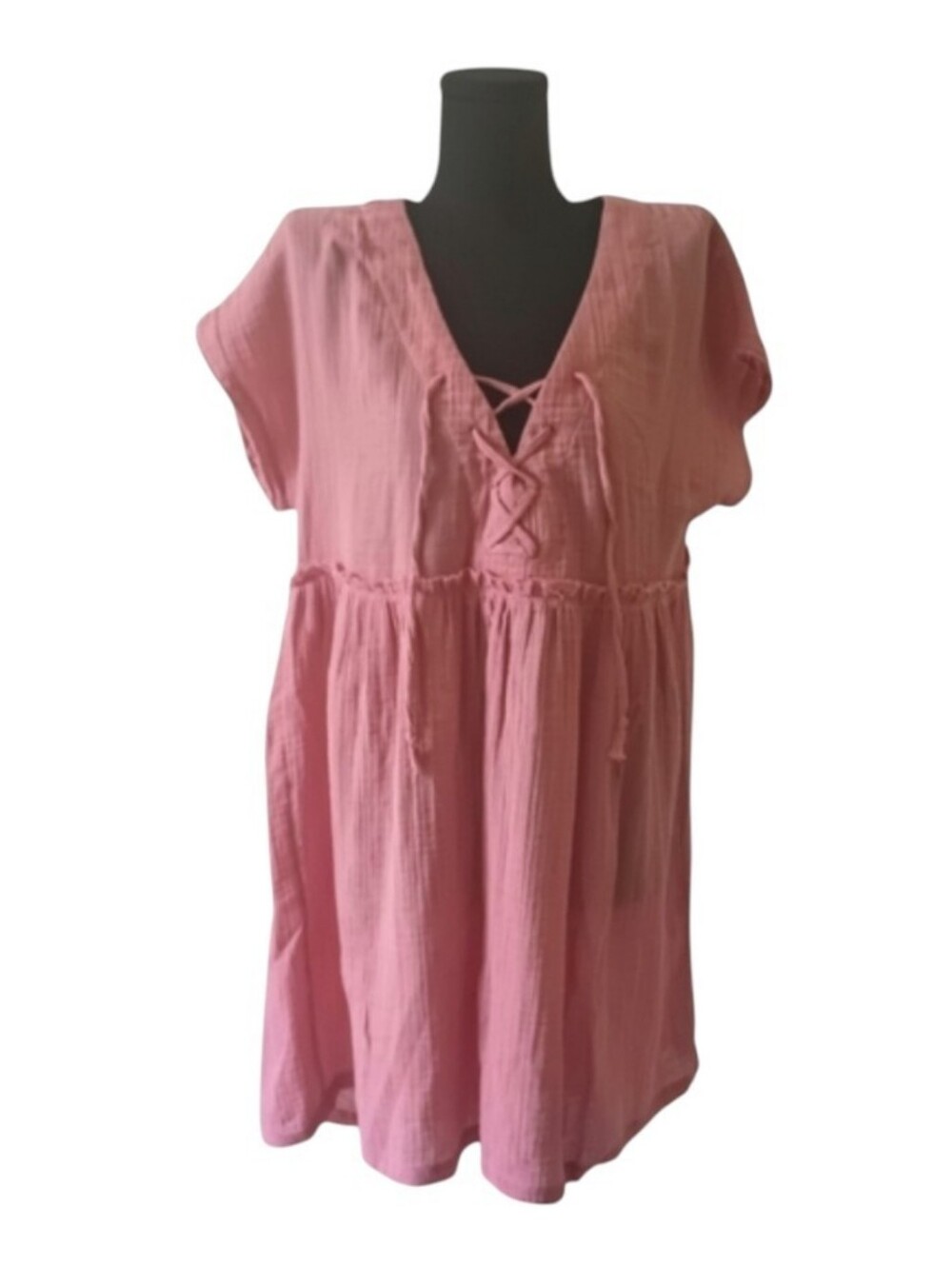 TRUE CRAFT Distressed Boho Peasant Dress